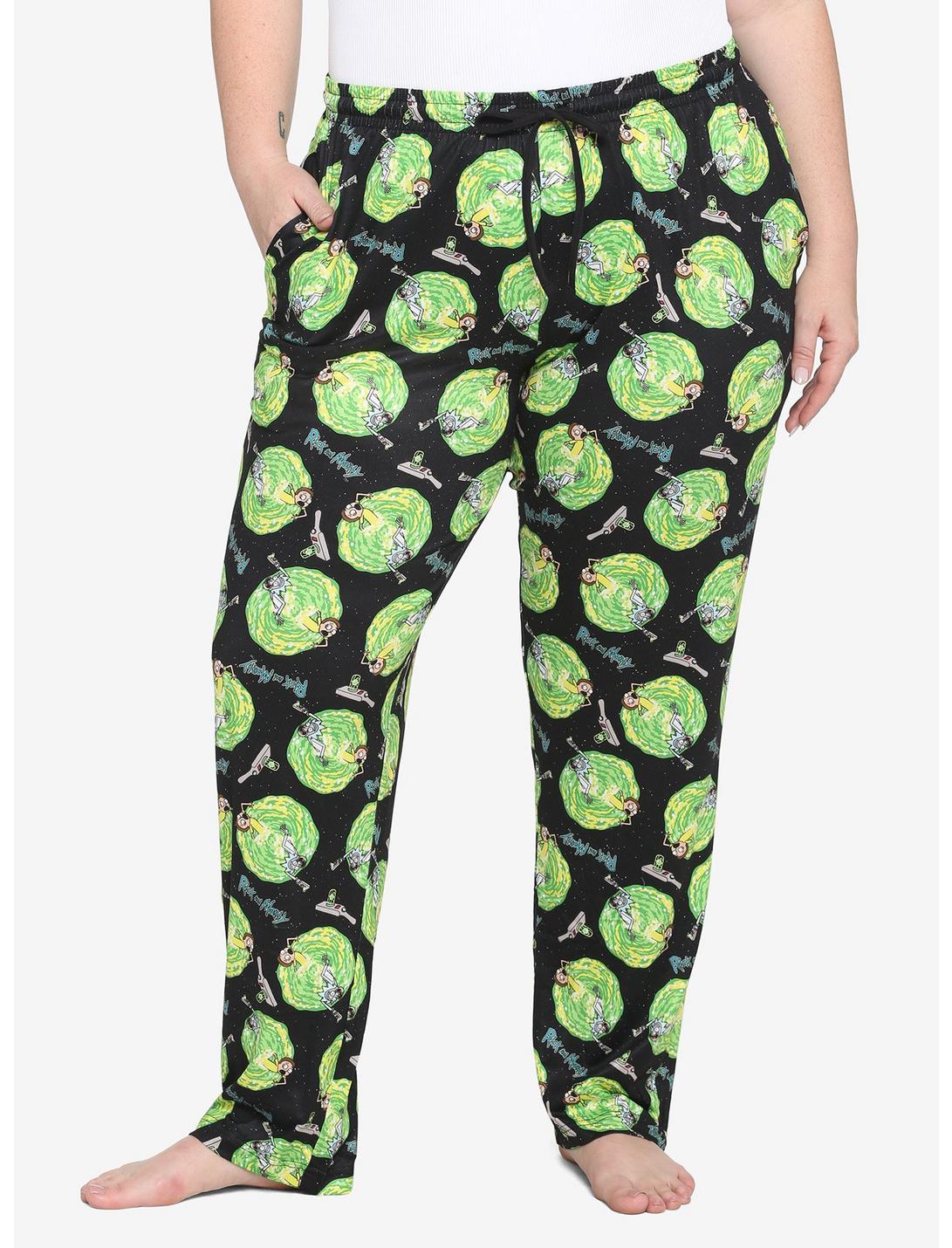 Rick And Morty Portal Pajama Pants Plus Size, MULTI, hi-res