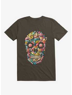 Candy Skull Brown T-Shirt, , hi-res
