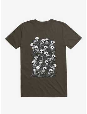 Cat Skull Party Brown T-Shirt, , hi-res