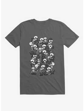 Cat Skull Party Charcoal Grey T-Shirt, , hi-res