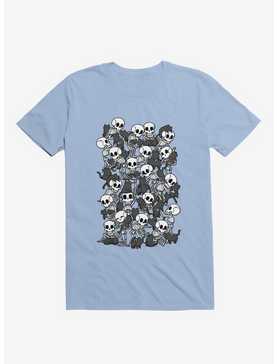 Cat Skull Party Light Blue T-Shirt, , hi-res