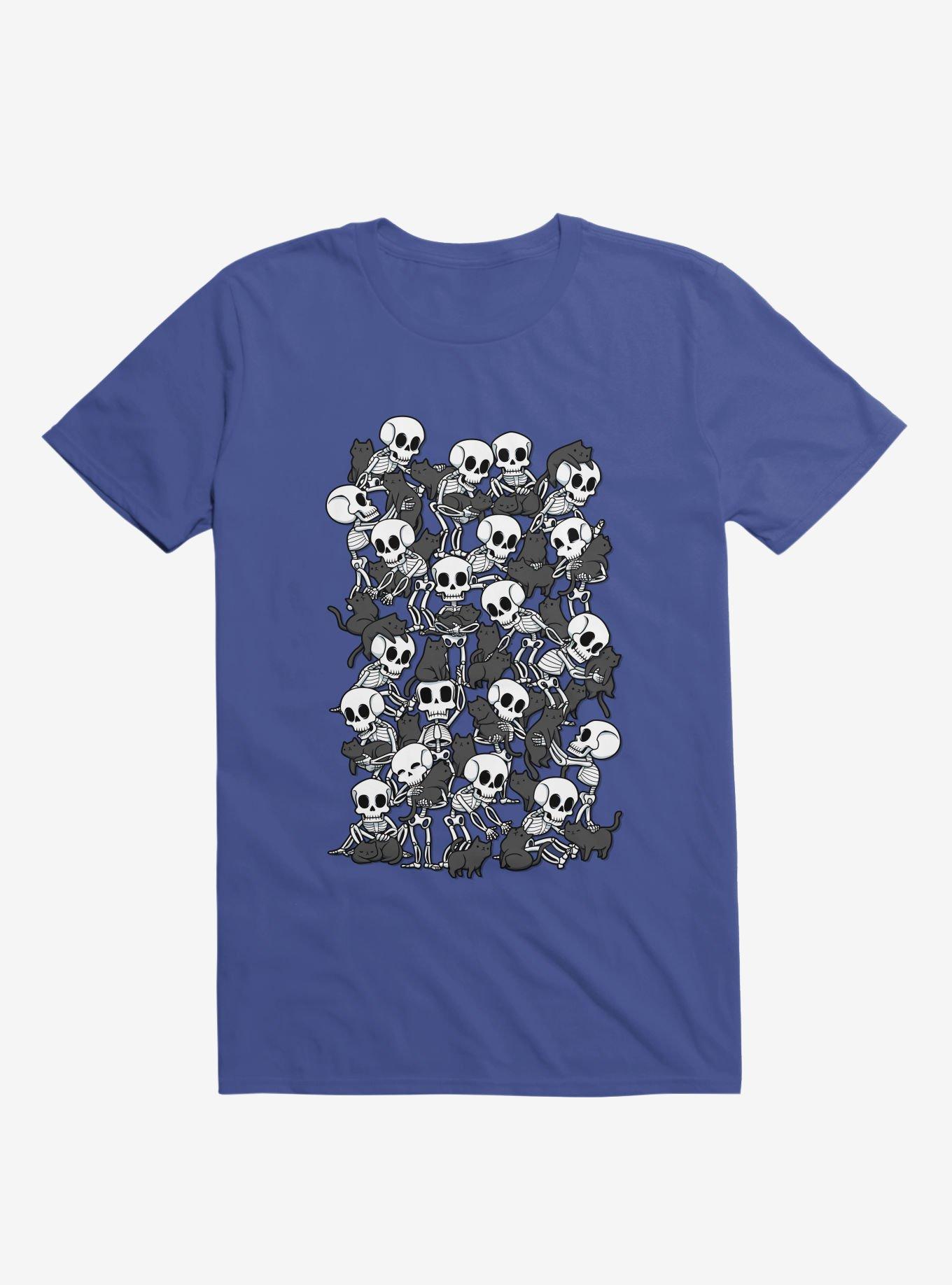 Cat Skull Party Royal Blue T-Shirt, , hi-res