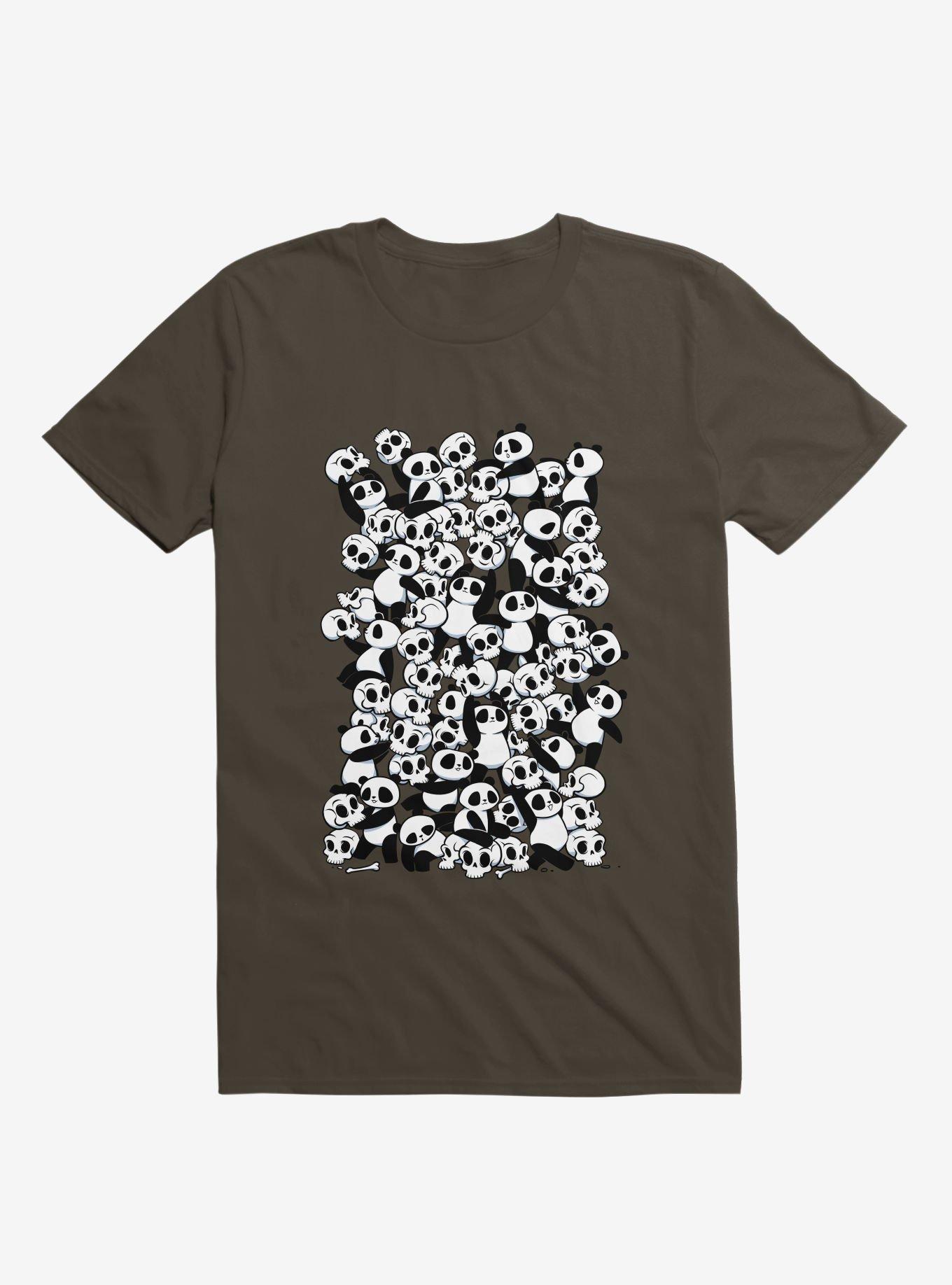 Dia De Los Muertos Panda Party Brown T-Shirt, , hi-res