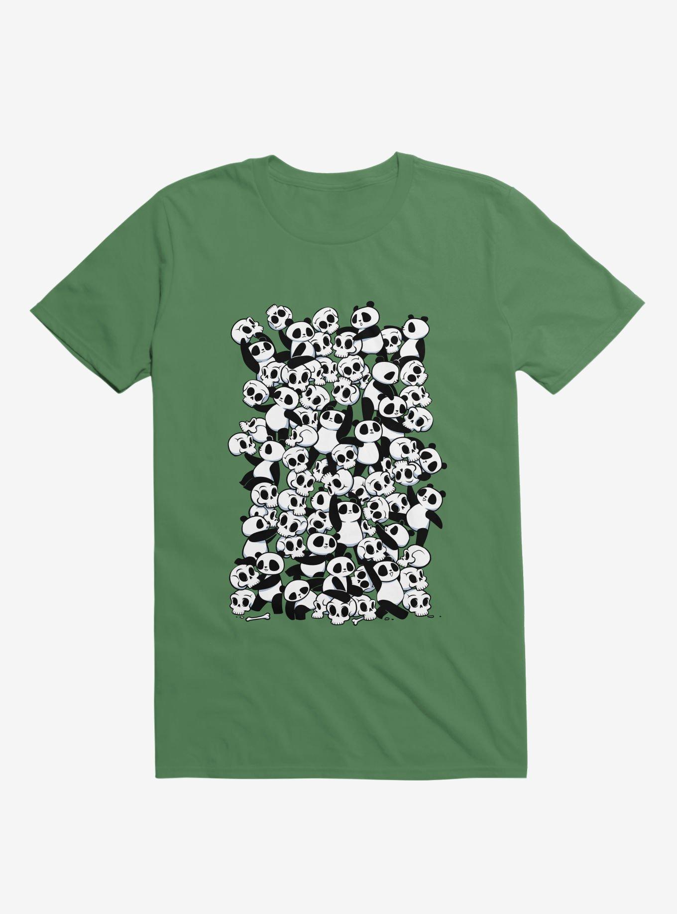Dia De Los Muertos Panda Party Kelly Green T-Shirt