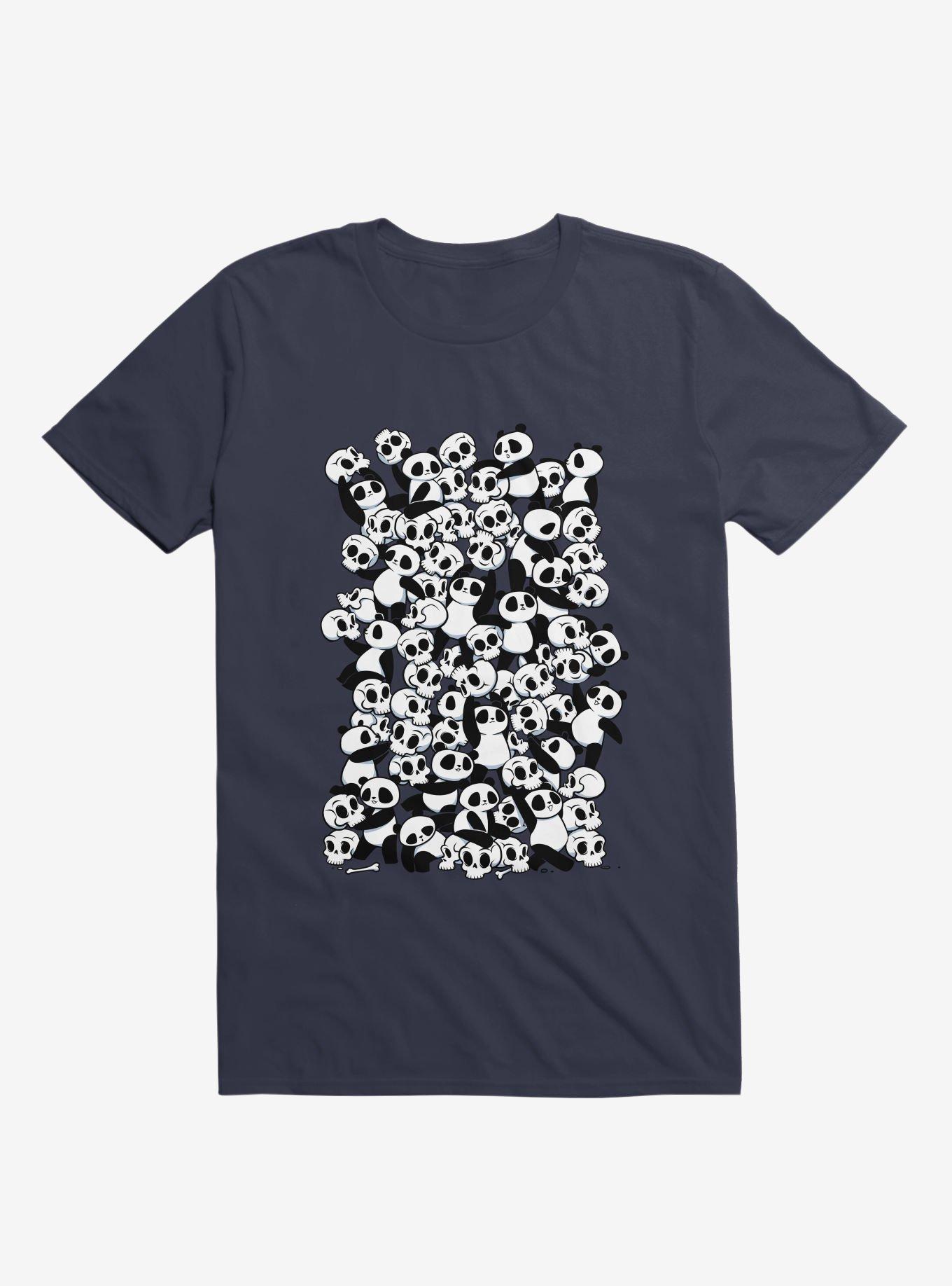 Dia De Los Muertos Panda Party Navy Blue T-Shirt, , hi-res