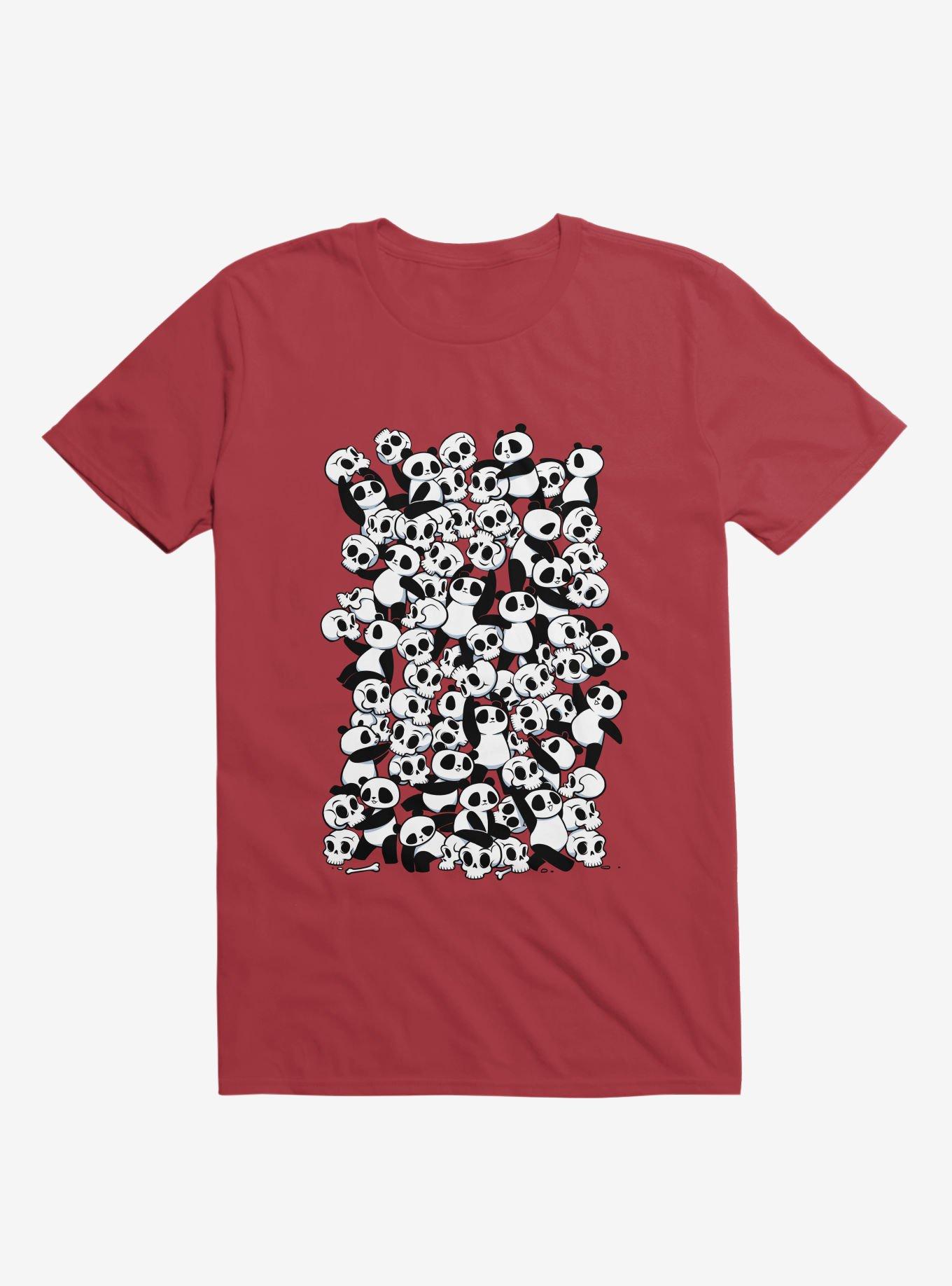 Dia De Los Muertos Panda Party Red T-Shirt, , hi-res
