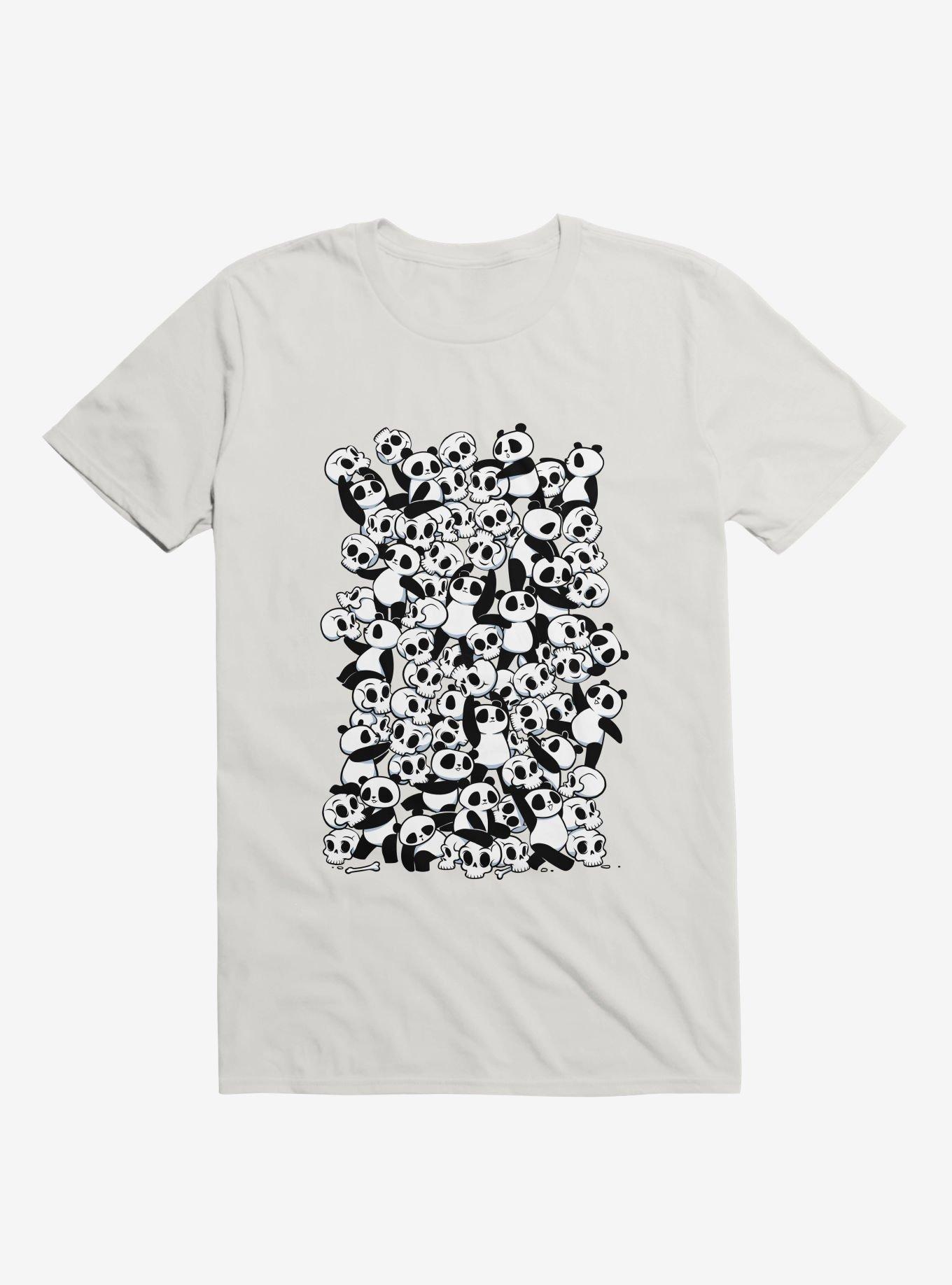 Dia De Los Muertos Panda Party White T-Shirt, WHITE, hi-res