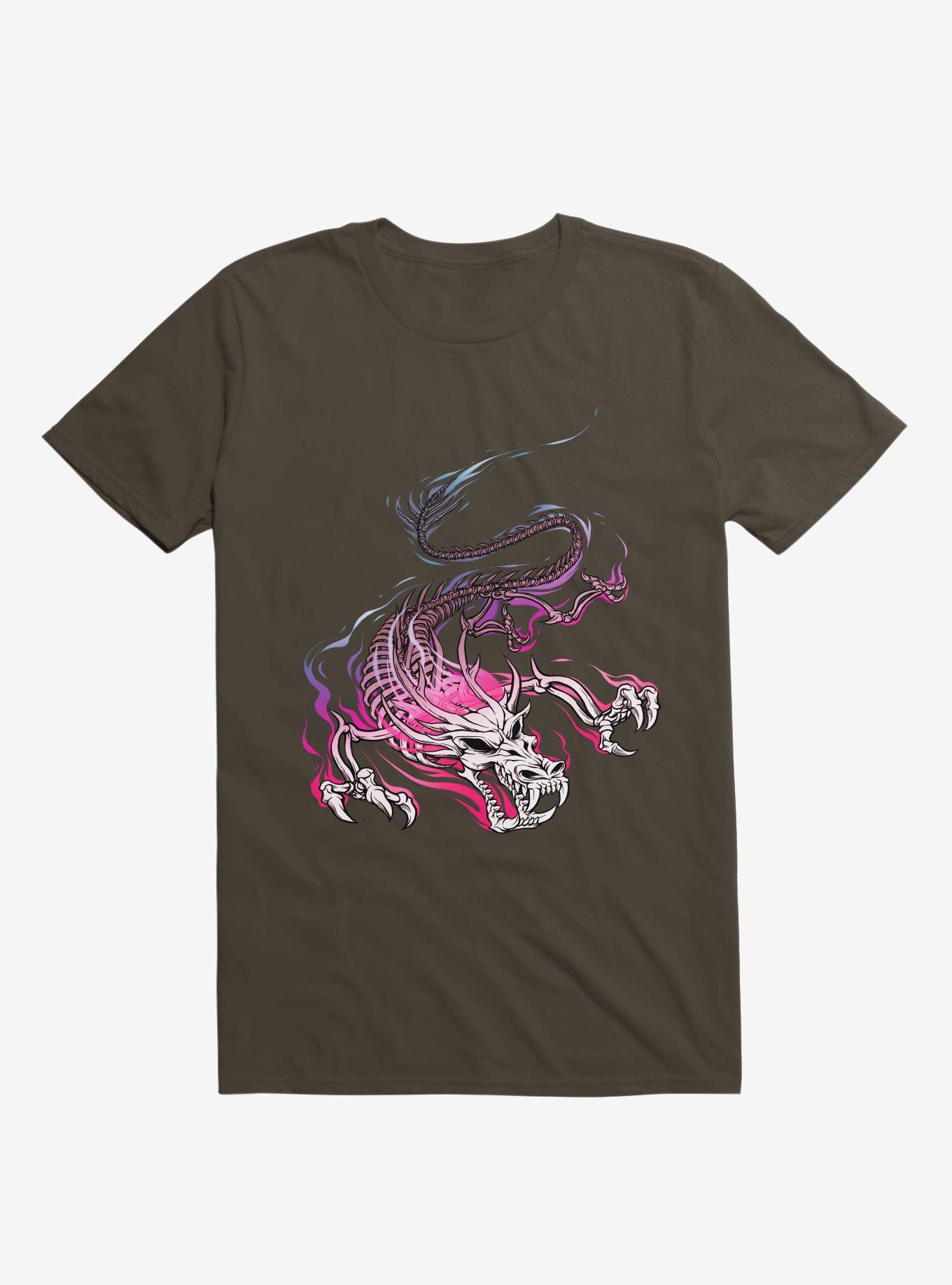 Dragon Skull T-Shirt, BROWN, hi-res