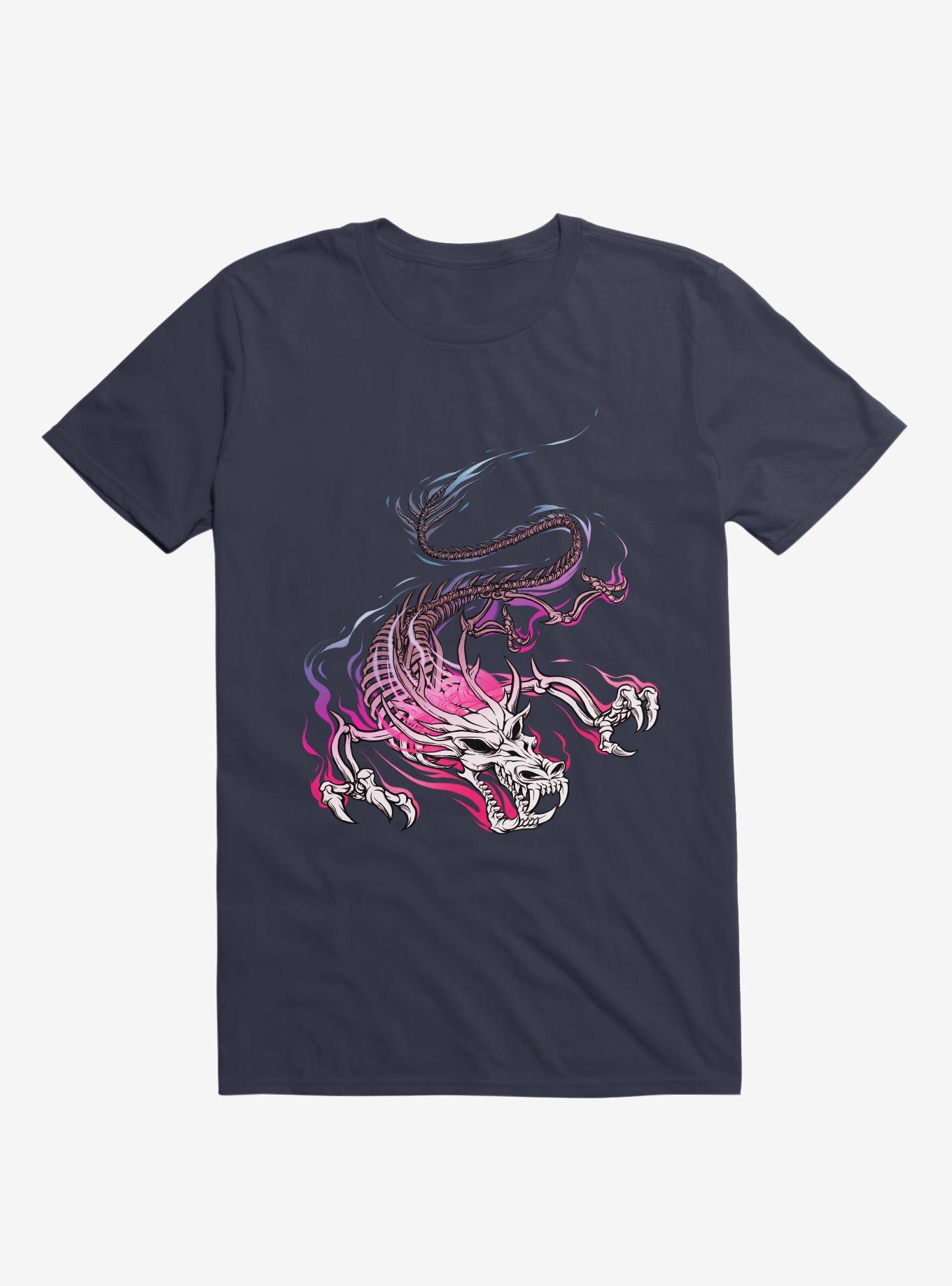 Dragon Skull T-Shirt, NAVY, hi-res