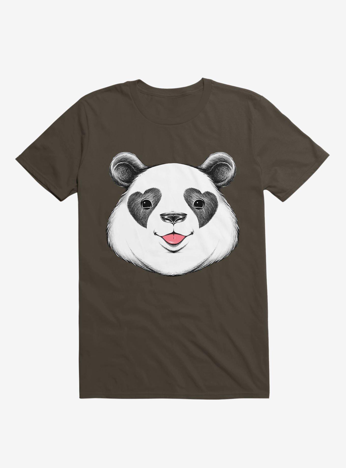 Panda Love T-Shirt, BROWN, hi-res