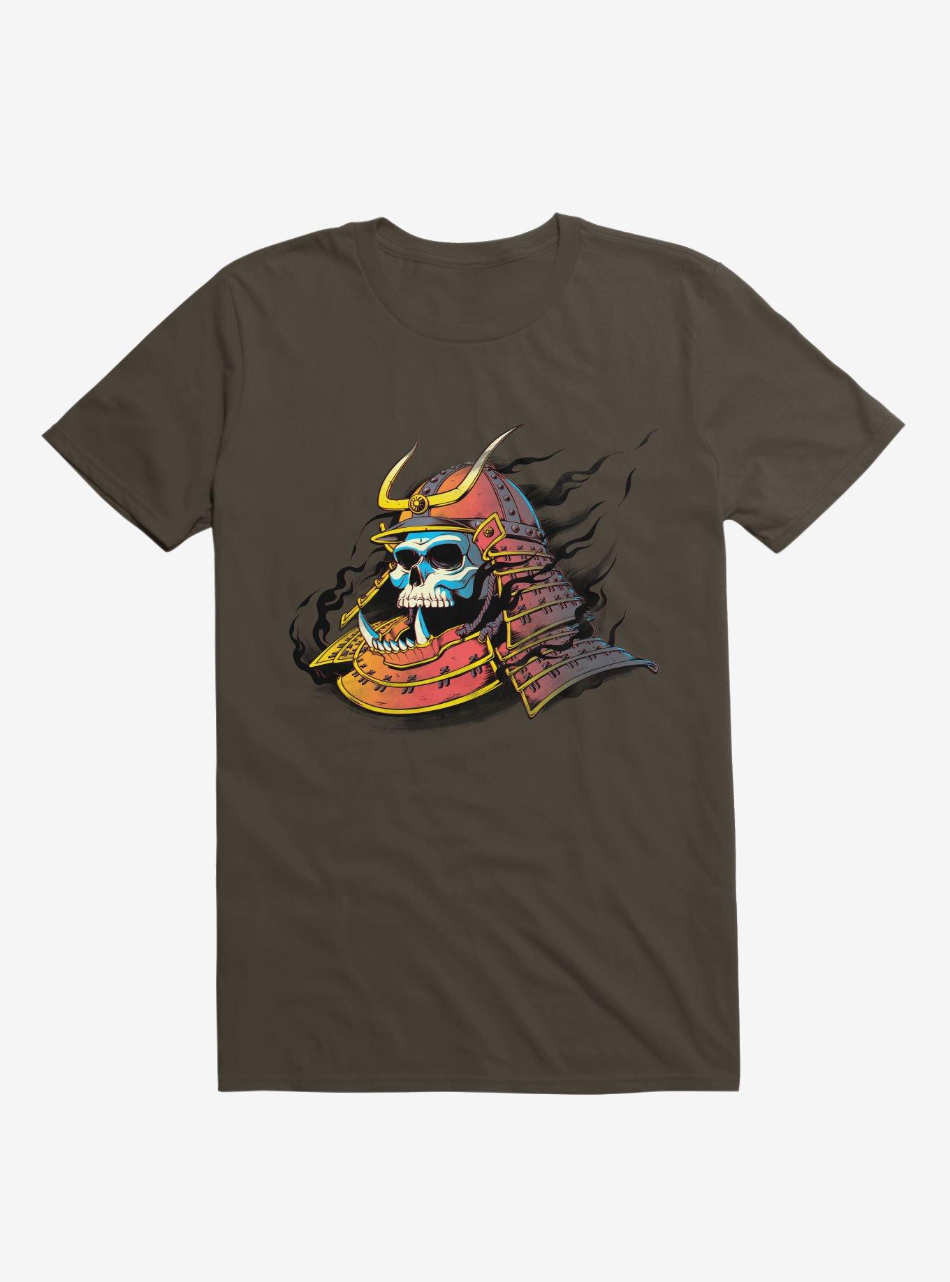 Samurai Skull T-Shirt, BROWN, hi-res