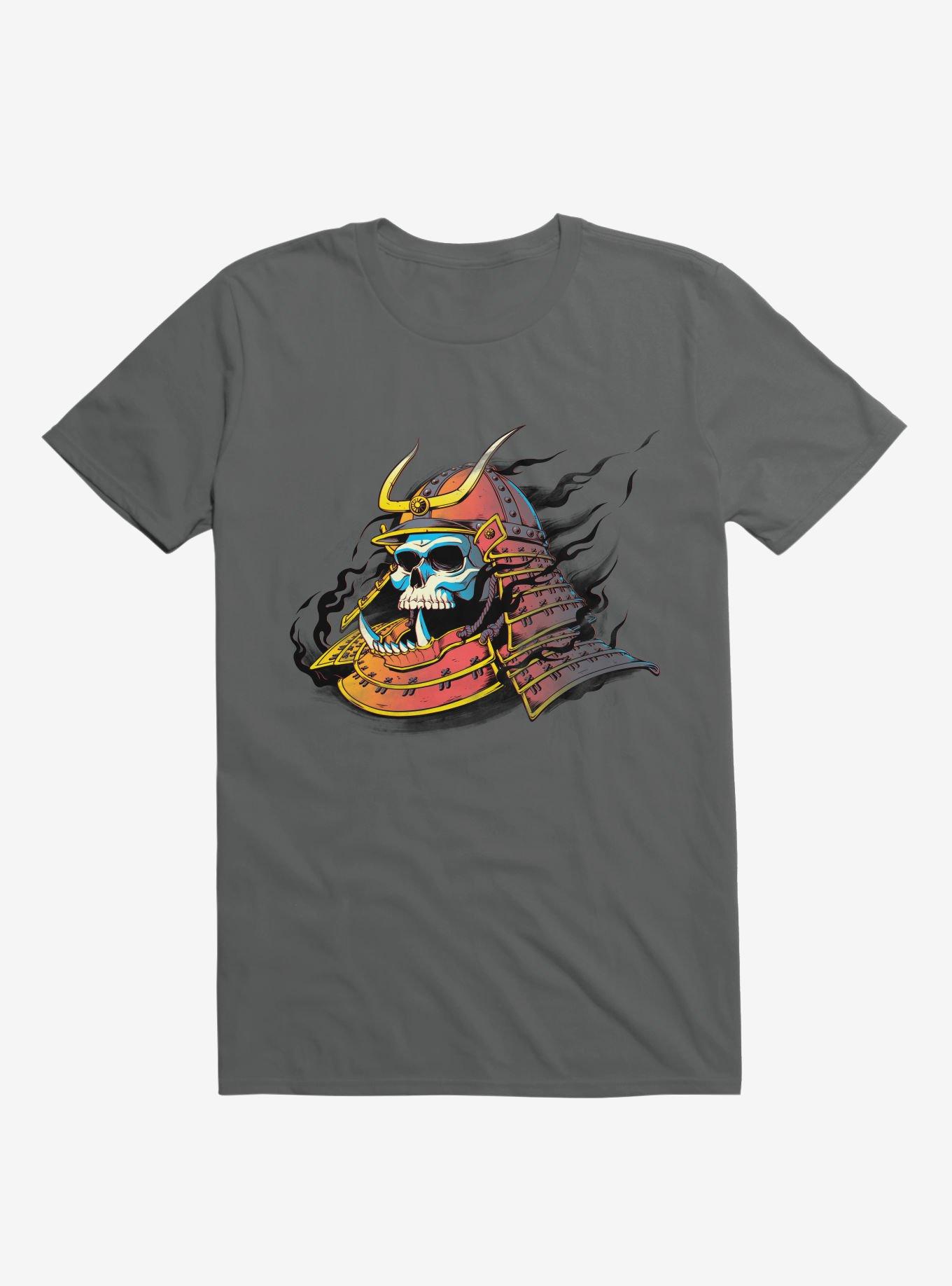 Samurai Skull T-Shirt, CHARCOAL, hi-res