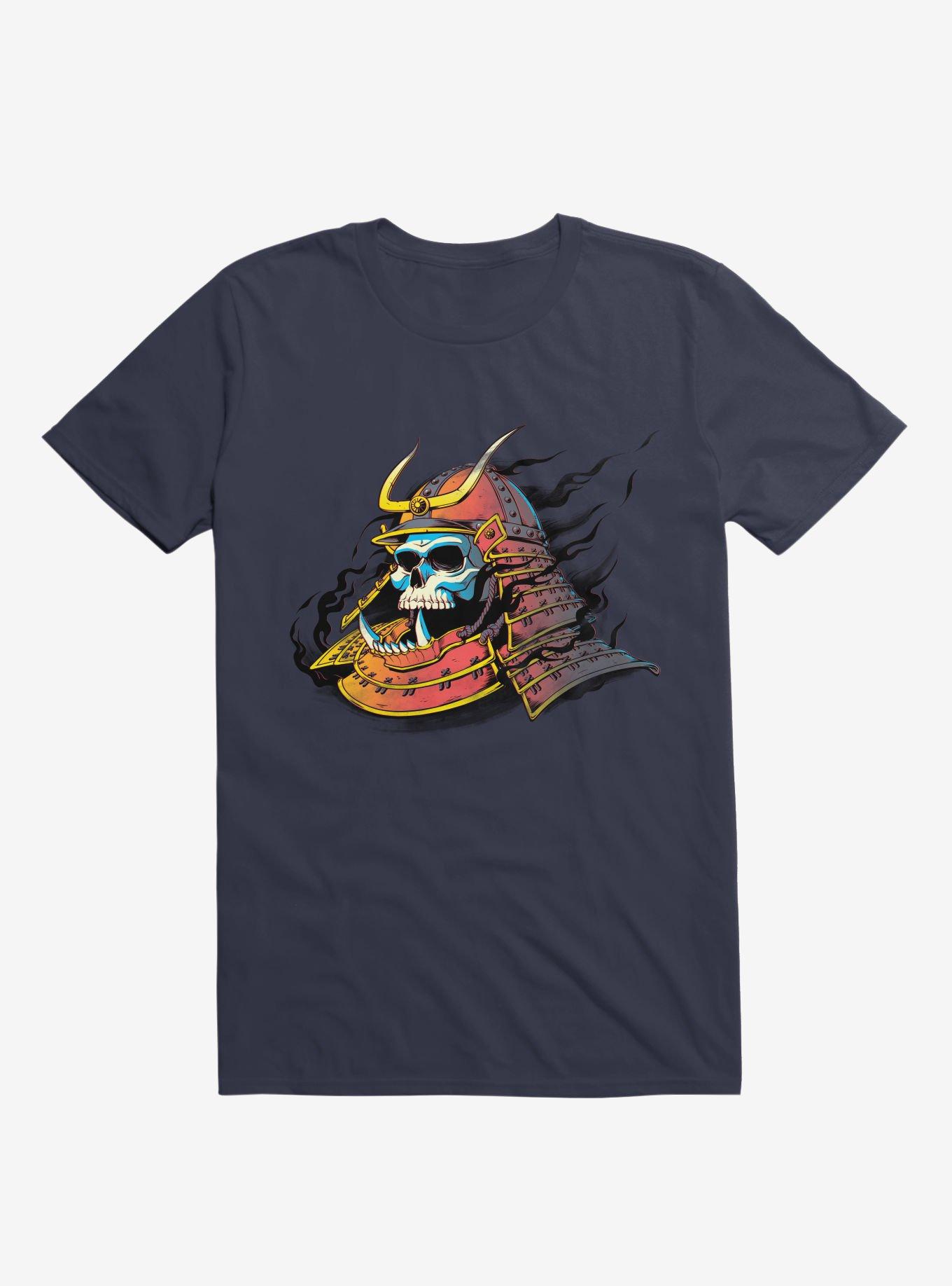 Samurai Skull T-Shirt, NAVY, hi-res