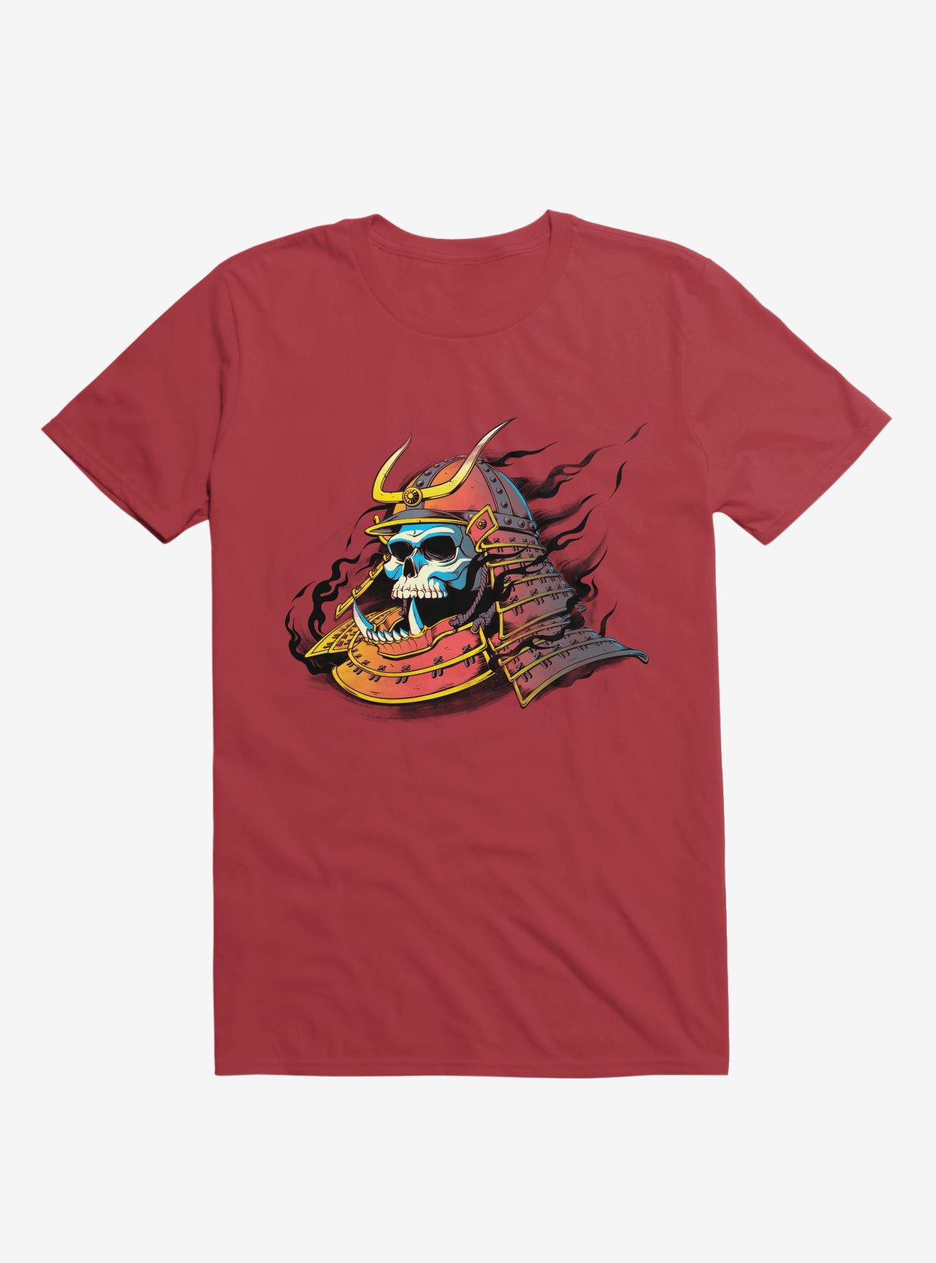 Samurai Skull T-Shirt, RED, hi-res