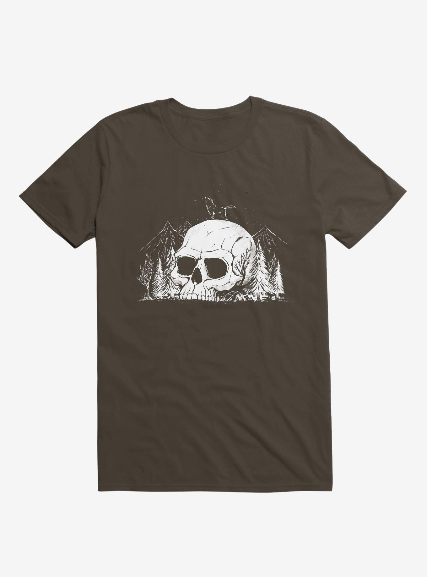 Skull Forest Brown T-Shirt, , hi-res