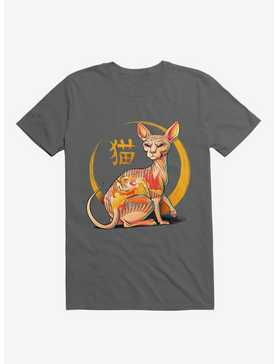 Yakuza Cat Charcoal Grey T-Shirt, , hi-res