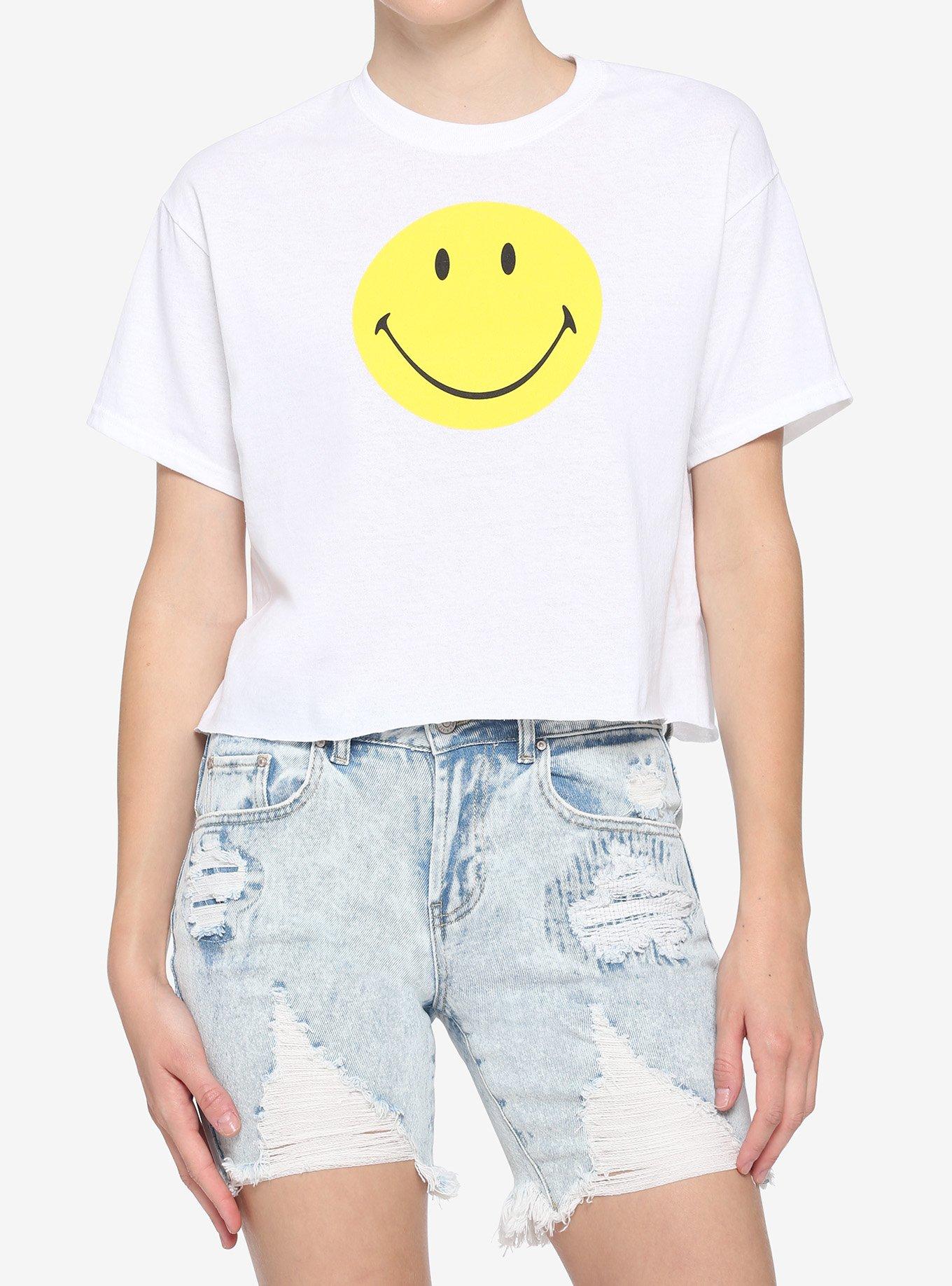 Smiley Classic Girls Crop T-Shirt, MULTI, hi-res