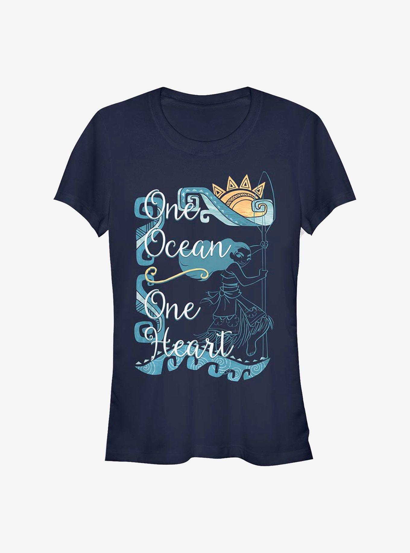 Disney Moana One Ocean One Heart Girls T-Shirt, NAVY, hi-res