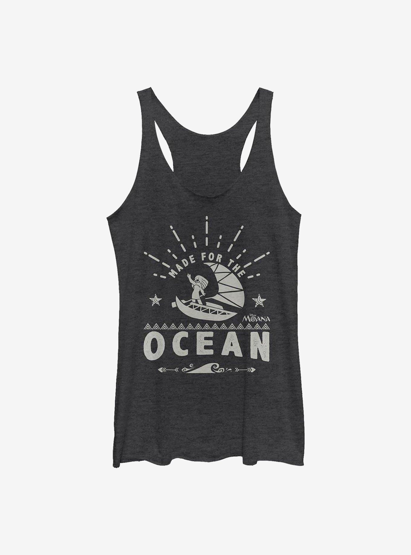 Disney Moana Made For The Ocean Girls Tank, BLK HTR, hi-res