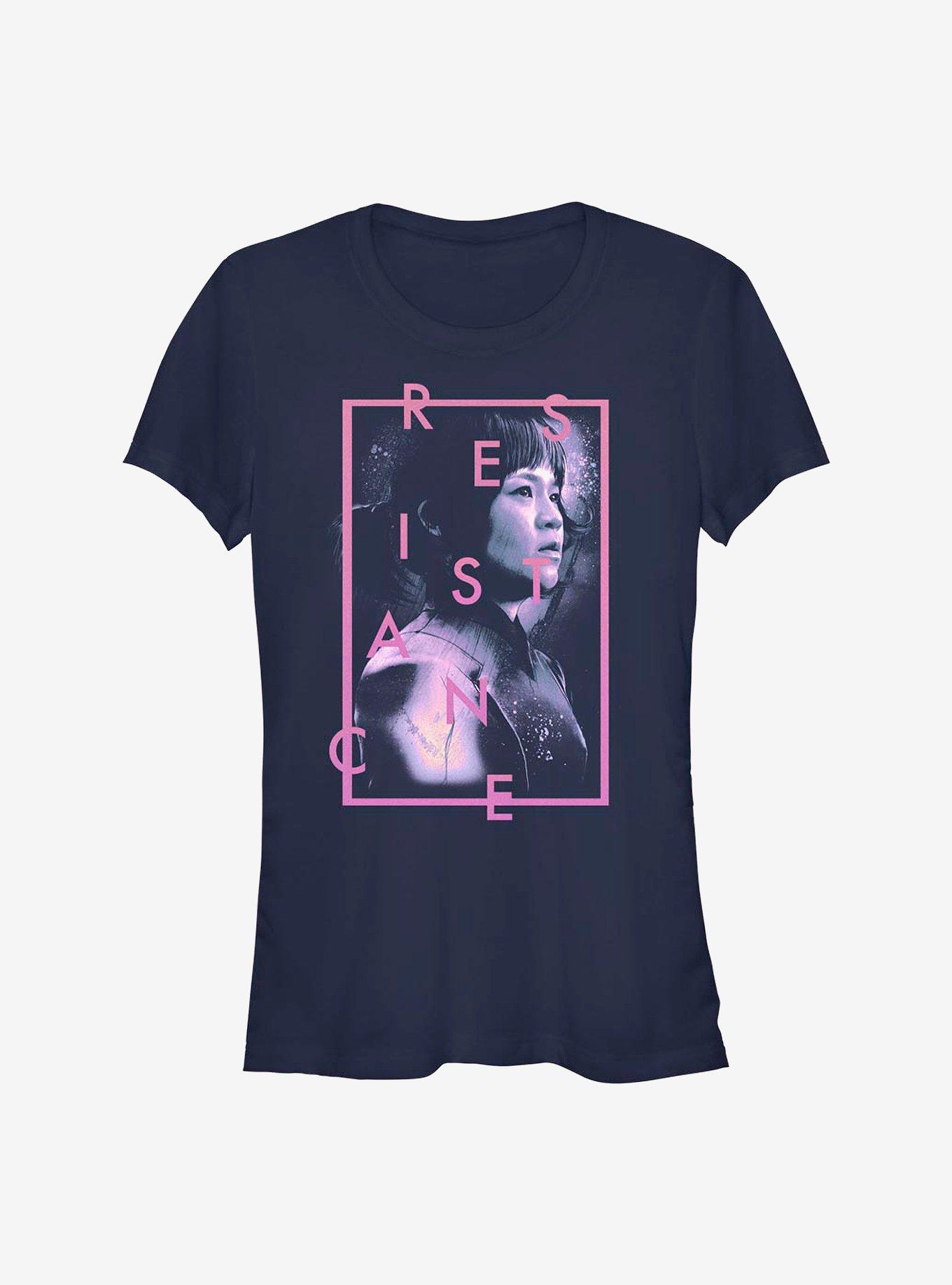 Star Wars: The Last Jedi Rose Resist Girls T-Shirt, NAVY, hi-res