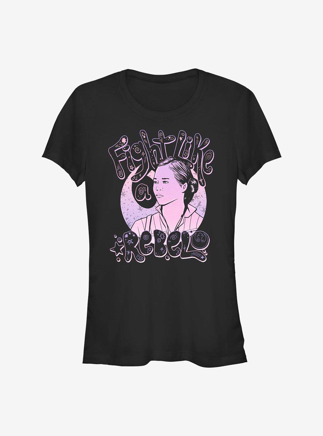 Star Wars: The Rise Of Skywalker Rebel Rose Girls T-Shirt, BLACK, hi-res