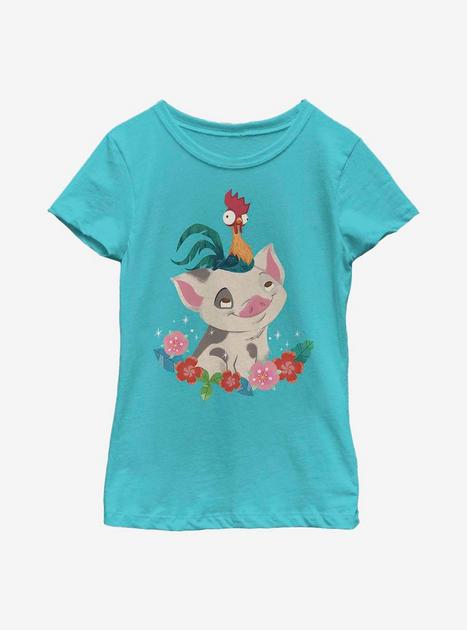 Disney Moana Tropical Buddies Youth Girls T-Shirt - BLUE | BoxLunch