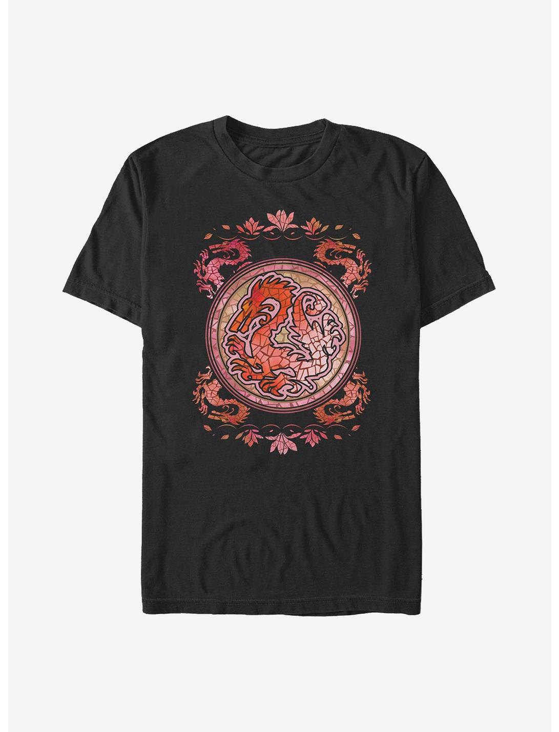 Disney Mulan Mushu Stained Glass T-Shirt, BLACK, hi-res