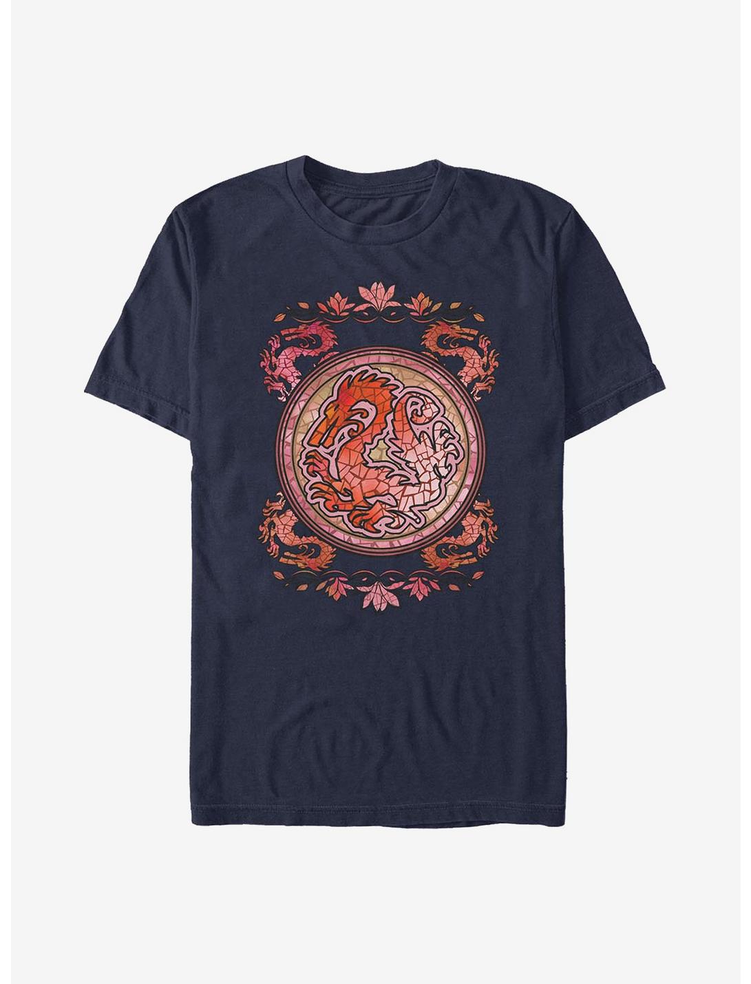 Disney Mulan Mushu Stained Glass T-Shirt, NAVY, hi-res