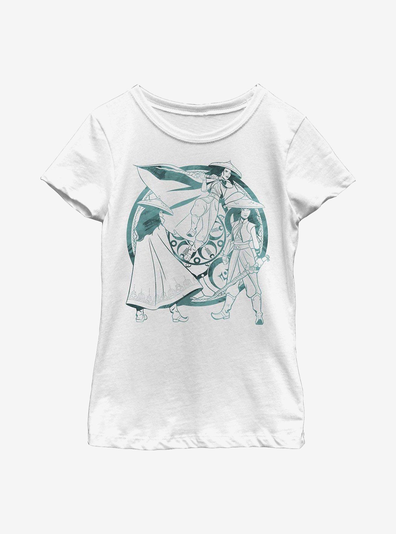 Disney Raya And The Last Dragon Watercolor Youth Girls T-Shirt, WHITE, hi-res