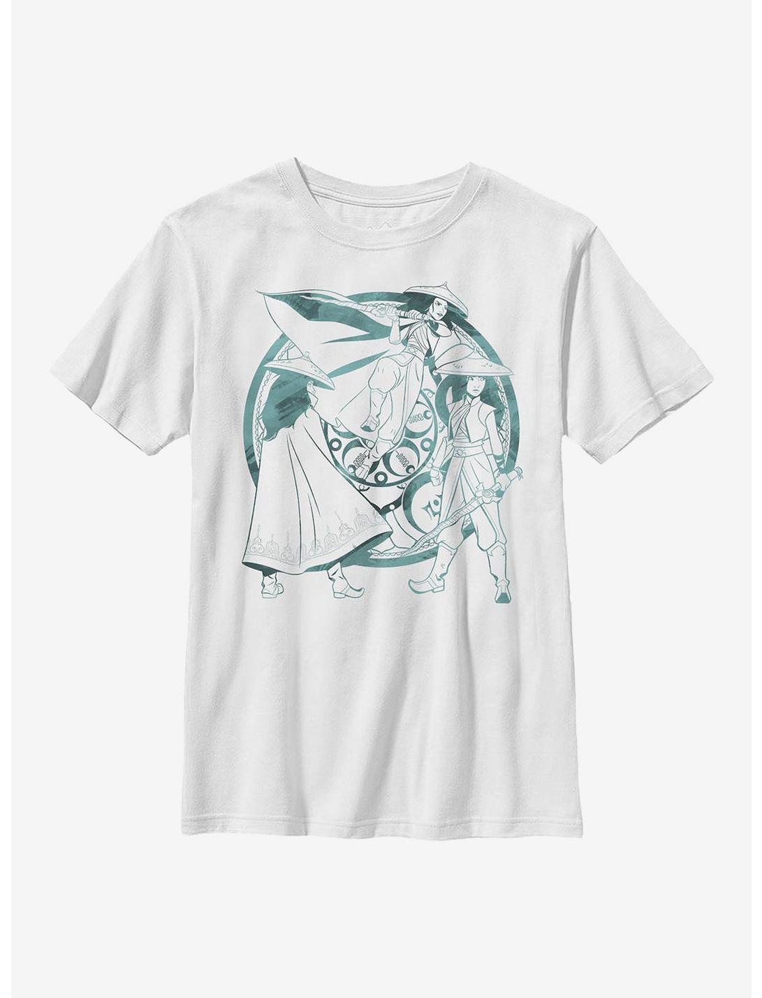 Disney Raya And The Last Dragon Watercolor Youth T-Shirt, WHITE, hi-res