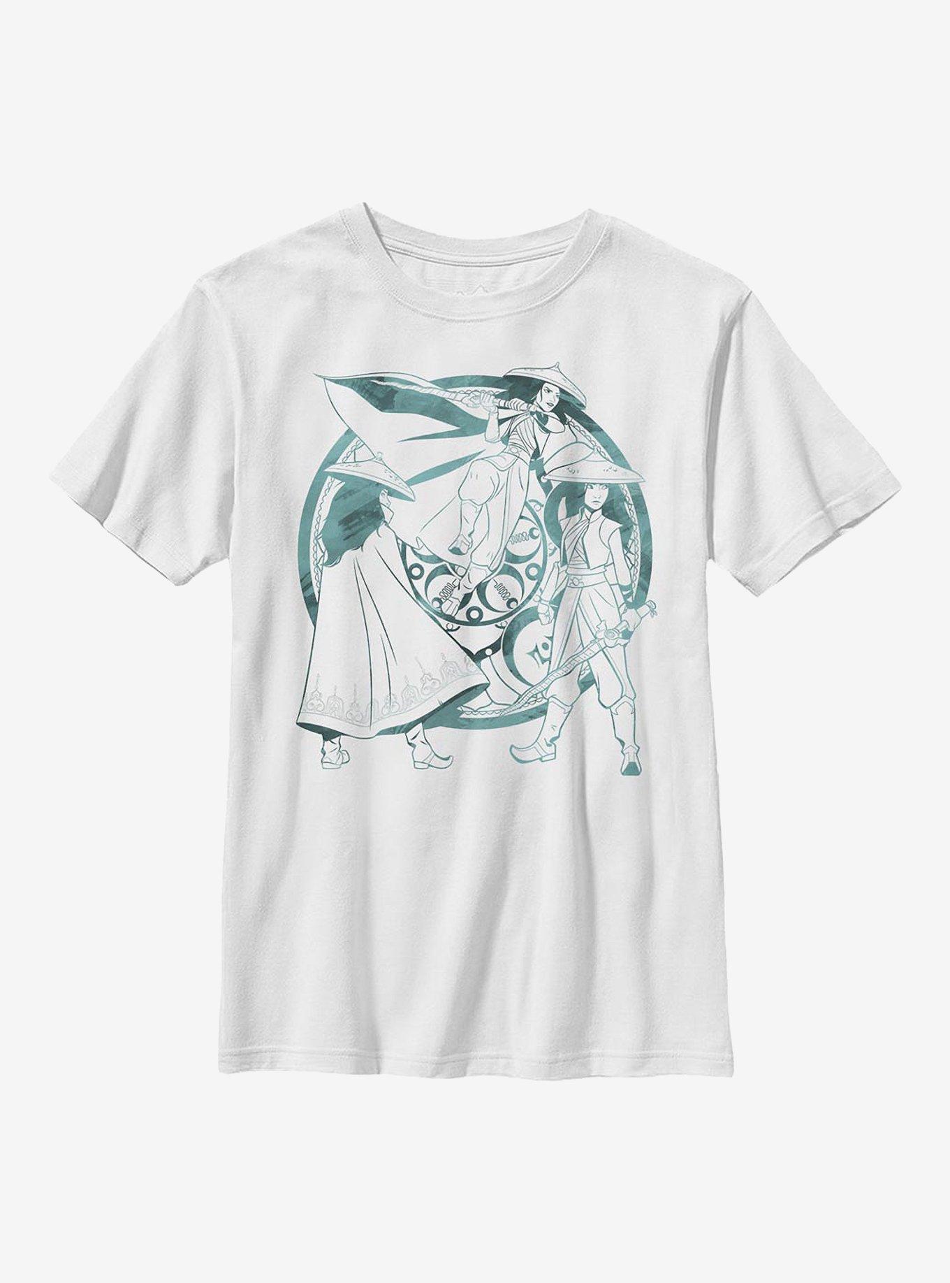 Disney Raya And The Last Dragon Watercolor Youth T-Shirt, WHITE, hi-res