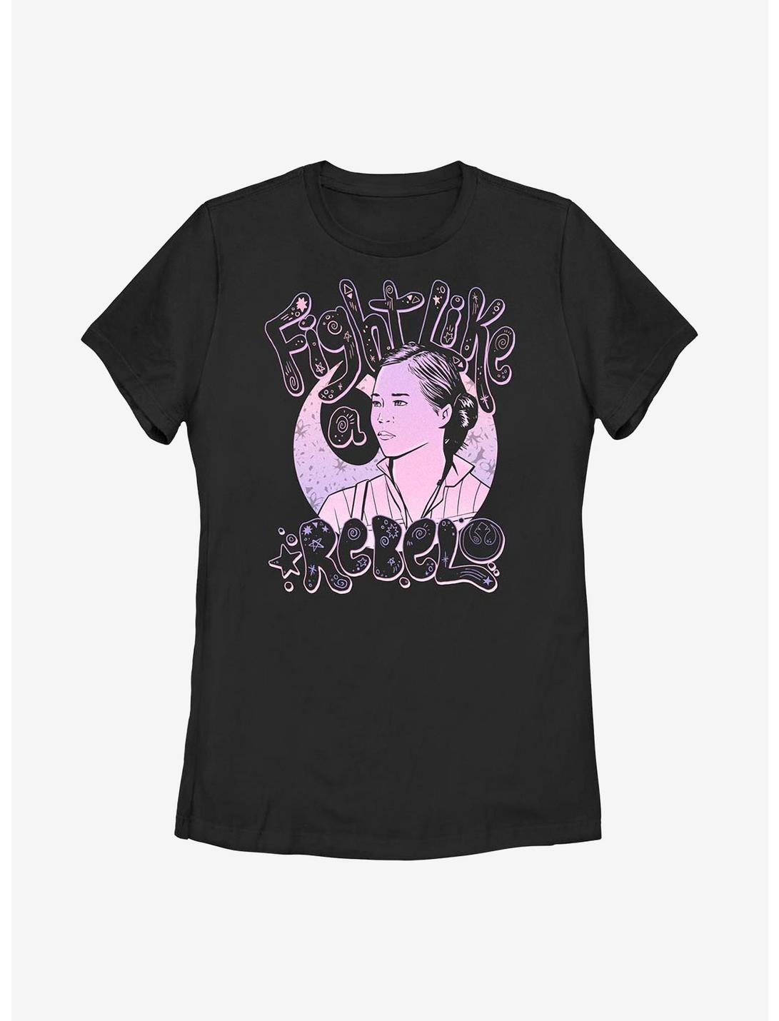 Star Wars Rebel Rose Womens T-Shirt, BLACK, hi-res