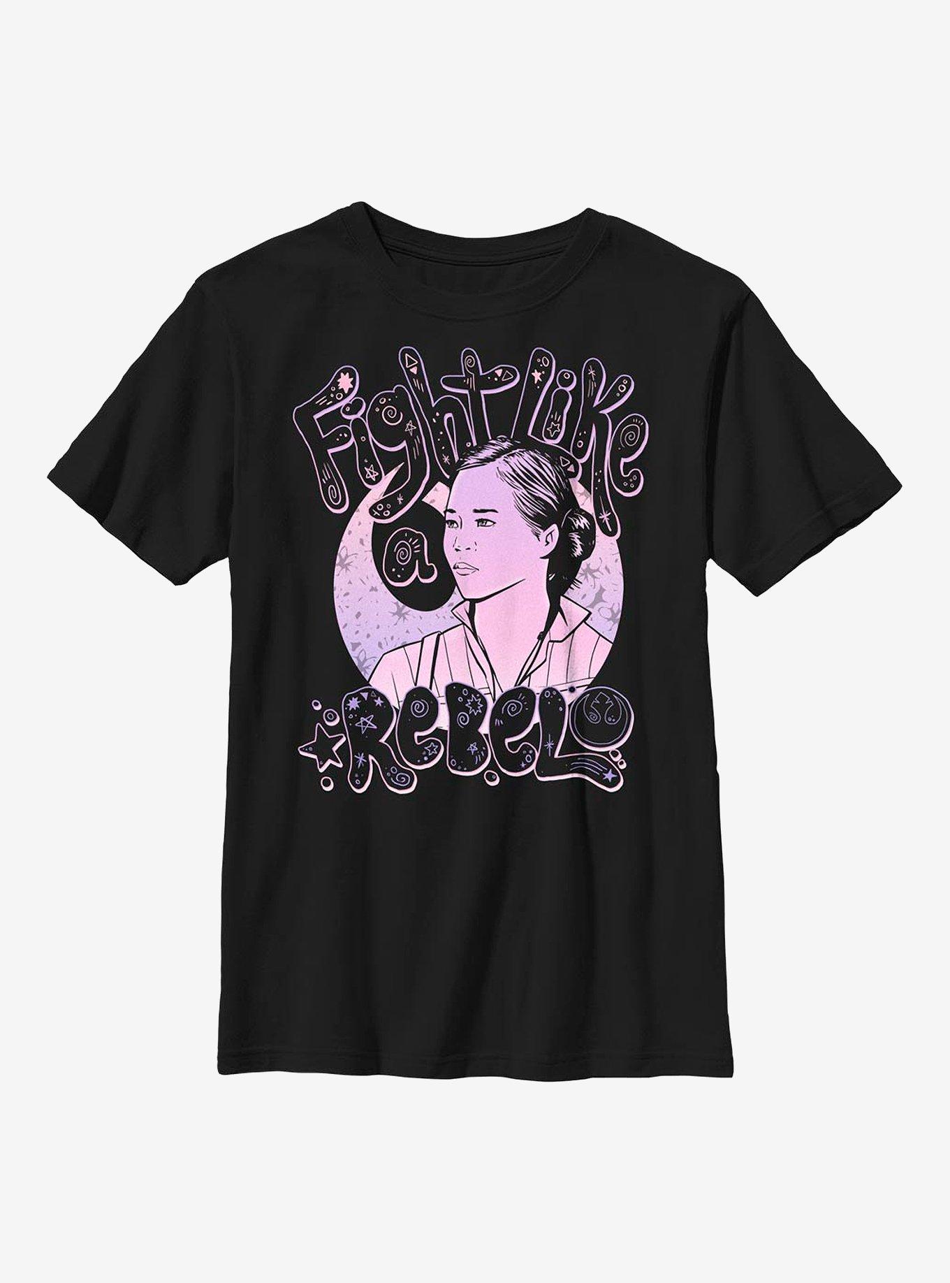 Star Wars Rebel Rose Youth T-Shirt, BLACK, hi-res