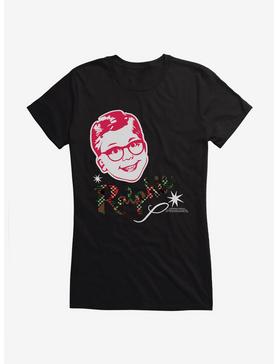 A Christmas Story Festive Plaid Ralphie Logo Girls T-Shirt, BLACK, hi-res