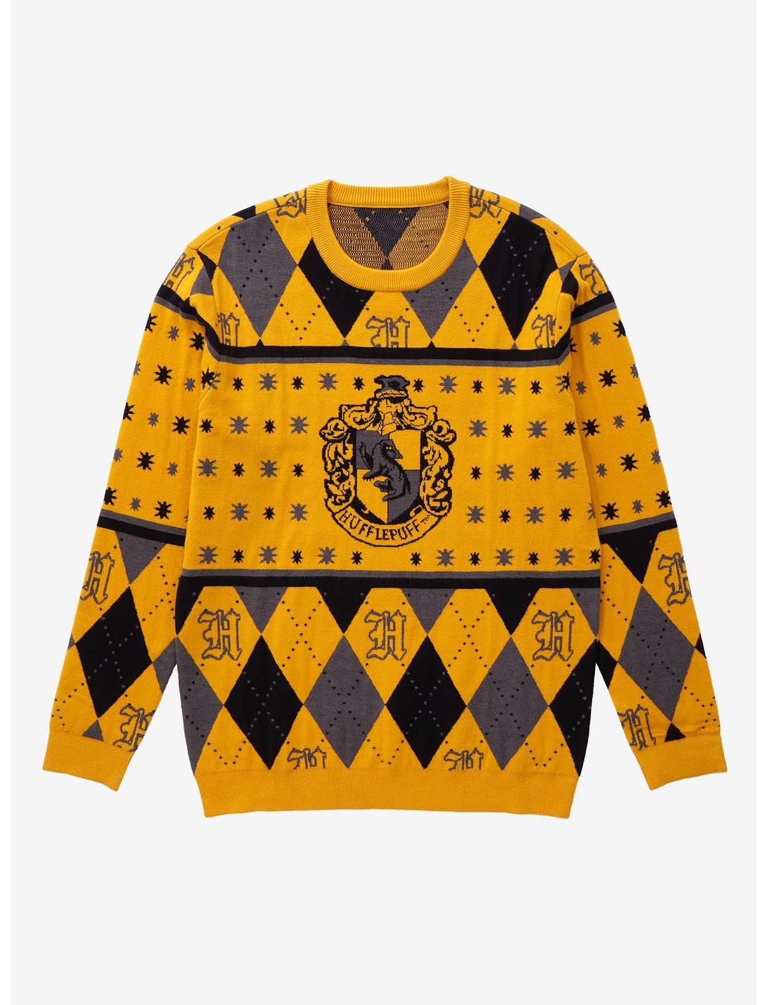 Harry Potter Hufflepuff Crest Holiday Sweater - BoxLunch Exclusive, MULTI, hi-res