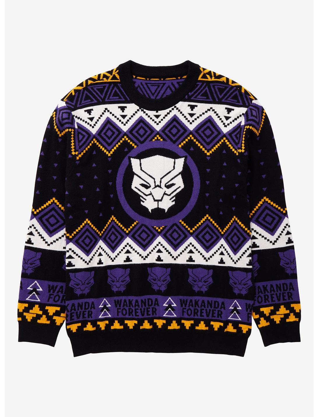 Marvel Black Panther Wakanda Forever Holiday Sweater - BoxLunch Exclusive, MULTI, hi-res