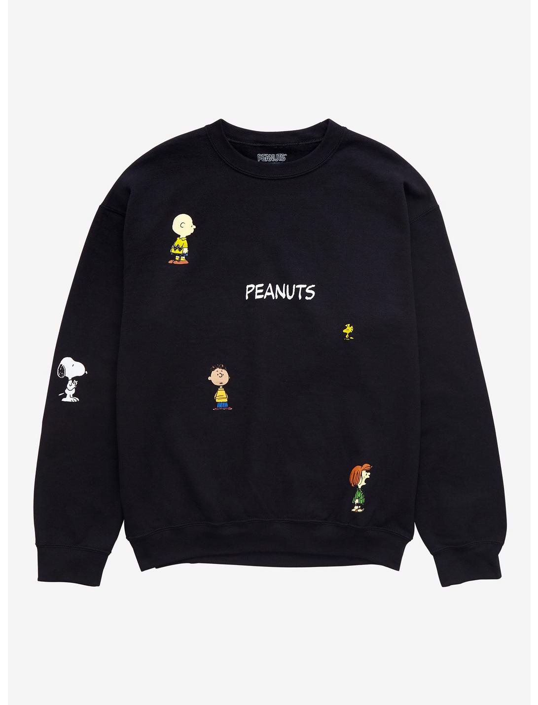 Peanuts Charlie Brown & Friends Logo Crewneck - BoxLunch Exclusive, BLACK, hi-res