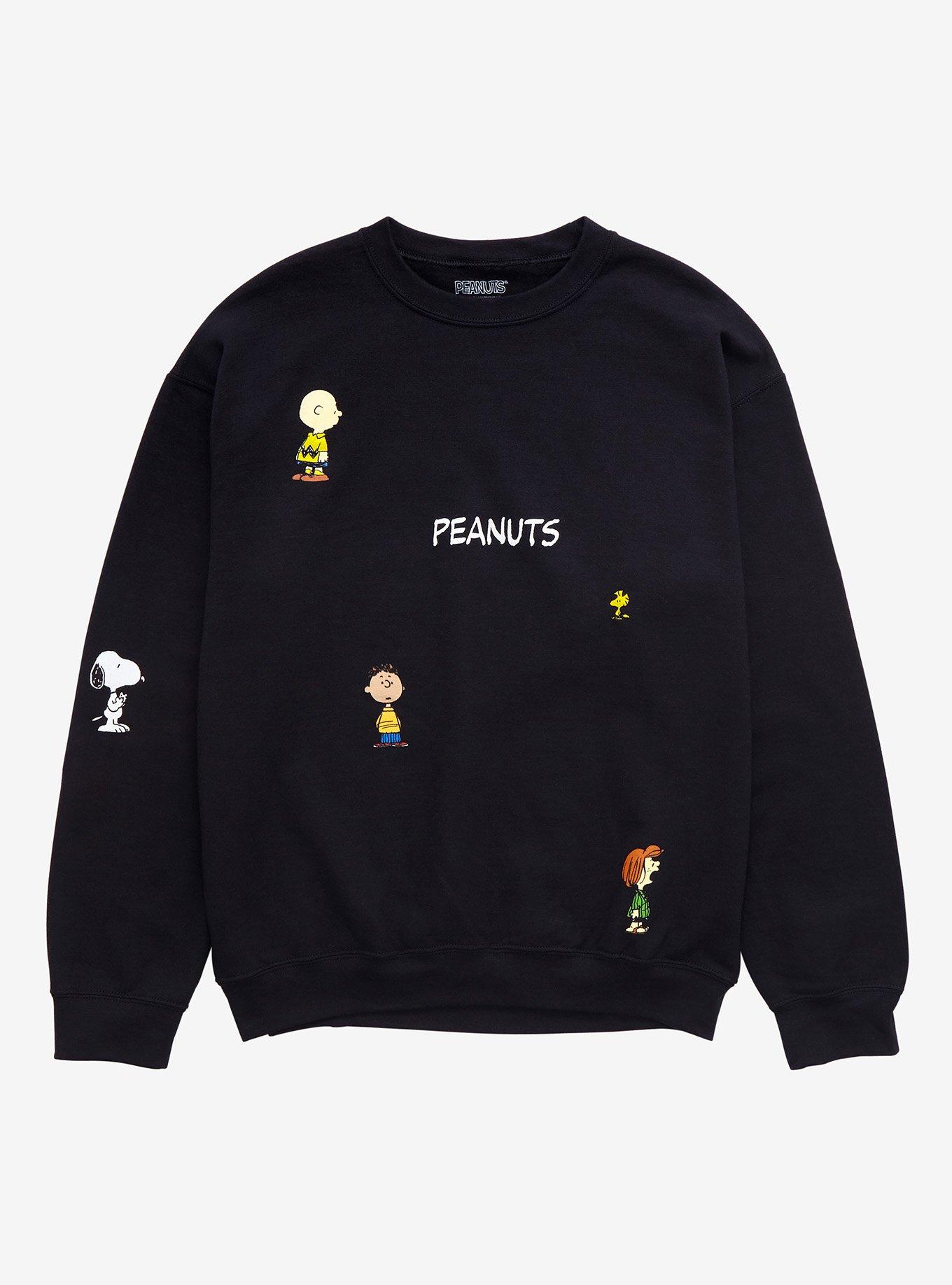 Peanuts Charlie Brown & Friends Logo Crewneck - BoxLunch Exclusive, BLACK, hi-res