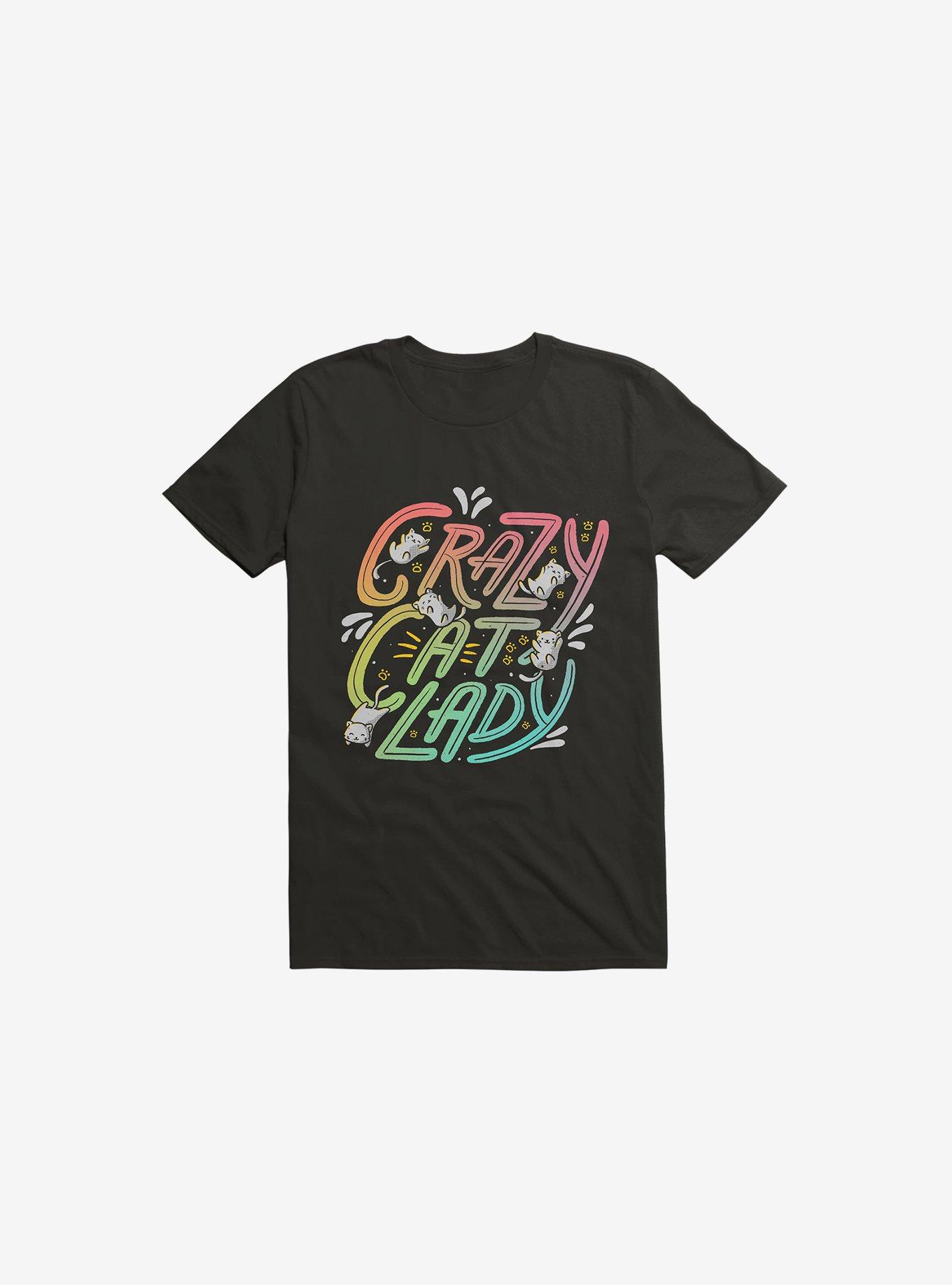 Crazy Cat Lady Black T-Shirt, BLACK, hi-res