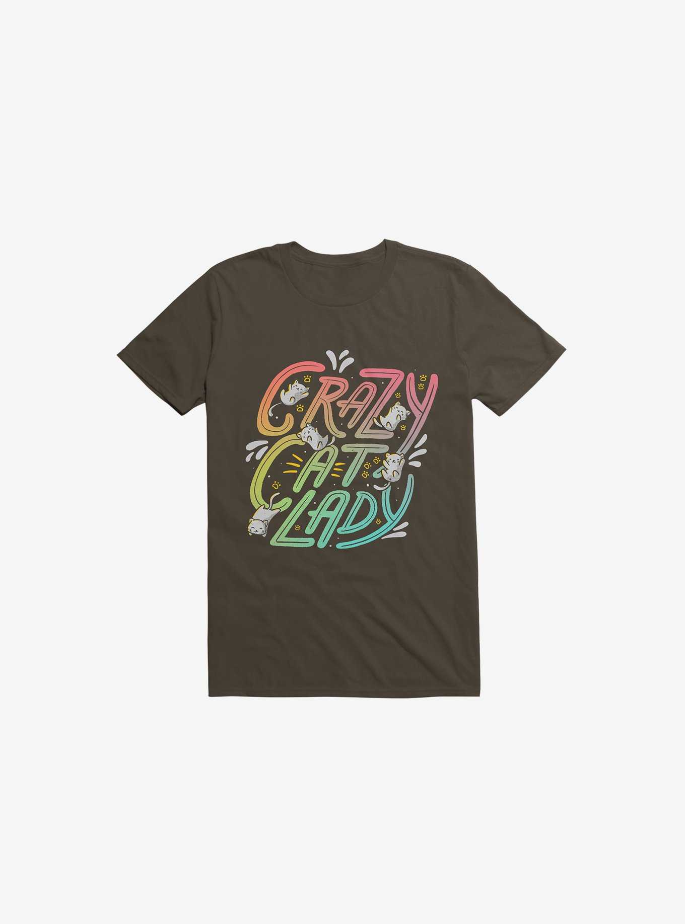 Crazy Cat Lady Brown T-Shirt, , hi-res