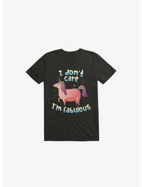 I Don't Care I'm Fabulous Unicorn Black T-Shirt, , hi-res