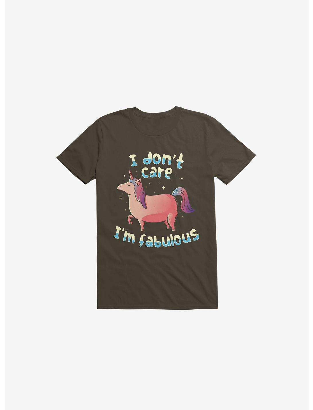 I Don't Care I'm Fabulous Unicorn Brown T-Shirt, BROWN, hi-res