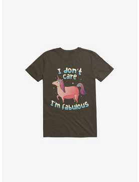 I Don't Care I'm Fabulous Unicorn Brown T-Shirt, , hi-res