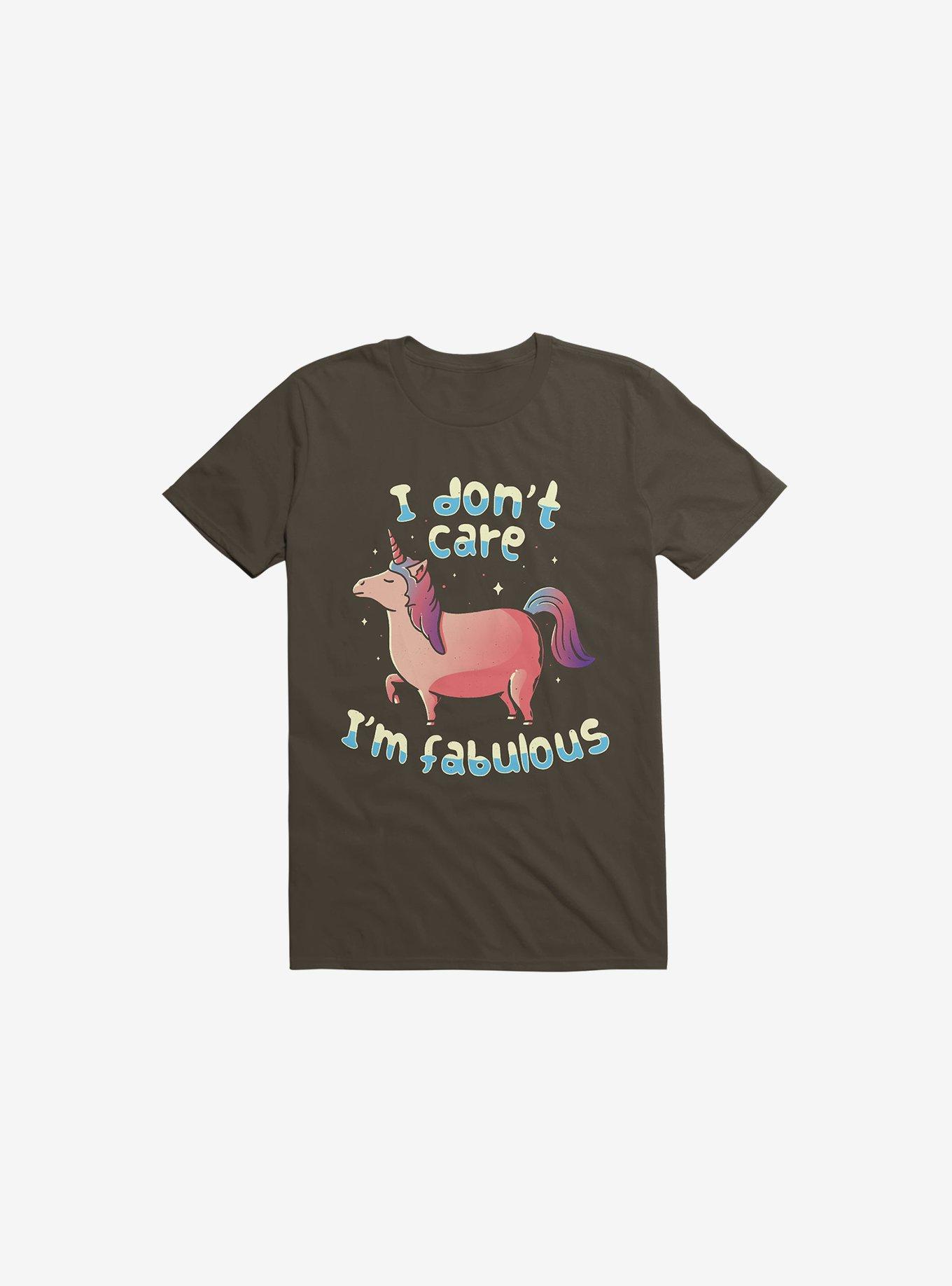 I Don't Care I'm Fabulous Unicorn Brown T-Shirt, , hi-res