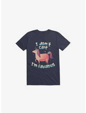 I Don't Care I'm Fabulous Unicorn Navy Blue T-Shirt, , hi-res