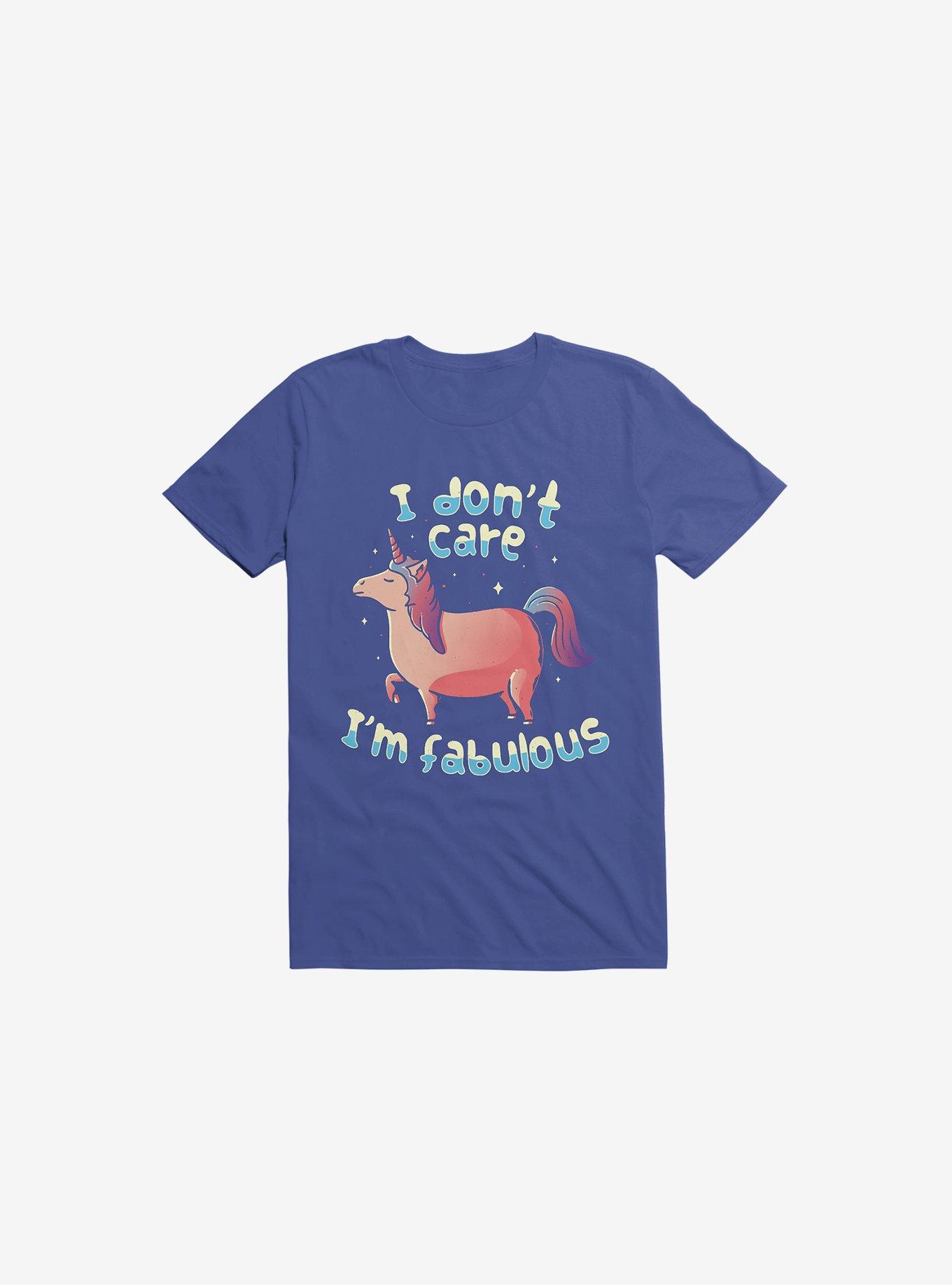 I Don't Care I'm Fabulous Unicorn Royal Blue T-Shirt