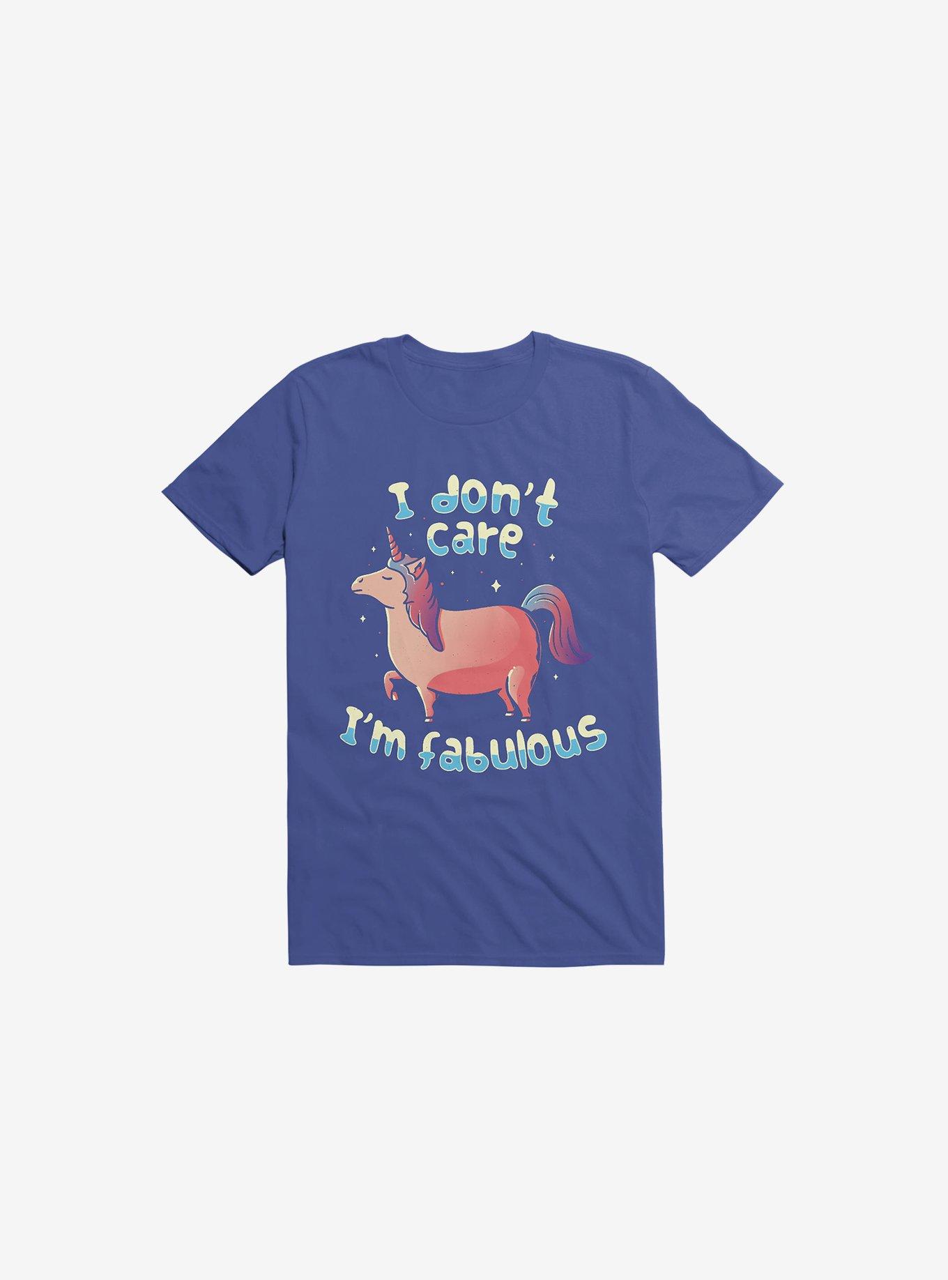 I Don't Care I'm Fabulous Unicorn Royal Blue T-Shirt, , hi-res