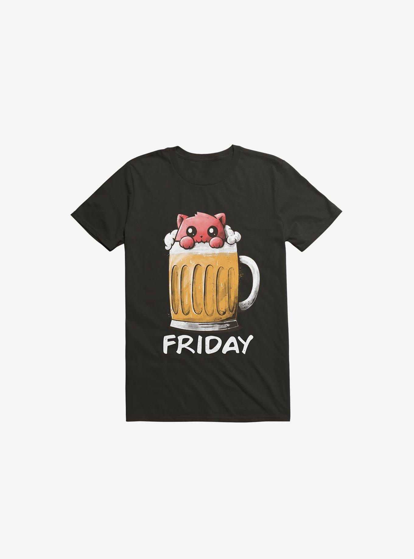 Friday Cat Black T-Shirt, , hi-res