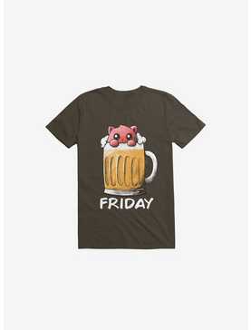 Friday Cat Brown T-Shirt, , hi-res