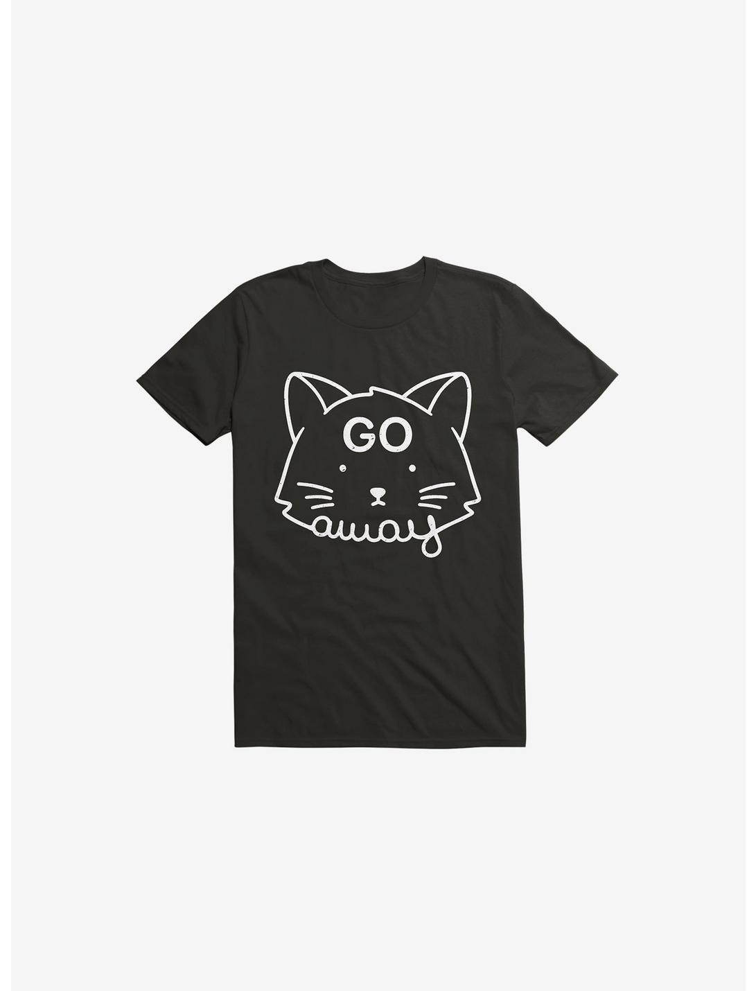 Go Away Cat Black T-Shirt, BLACK, hi-res